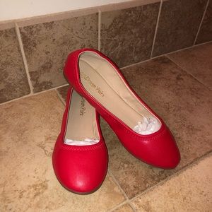 Red Ballerina Flats